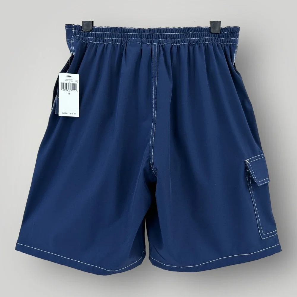 NEW $75 Polo Ralph Lauren Kaliua Swim Trunks Shorts Mens S Blue‎ w Red Pony Mesh